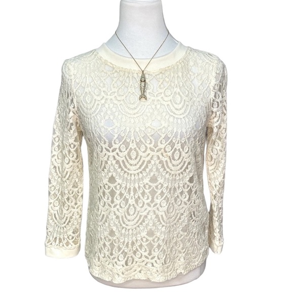 Banana Republic Lace Back Button Detail Blouse - Picture 2 of 5